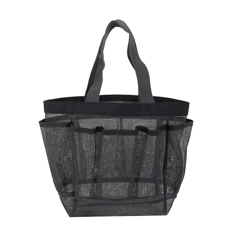 Large Capacity Waterproof Mesh Shower & Beach Bag with 8 Pockets - Travel Organizer