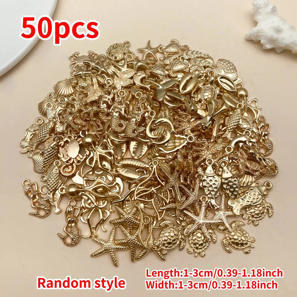 Mixed Ocean Shell Charm Pendants for DIY Earrings 20/50/100pcs