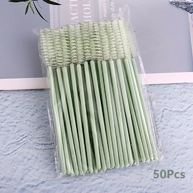 Disposable Eyelash Brushes 50Pcs Makeup Applicators for Lash Extensions & Eye Makeup