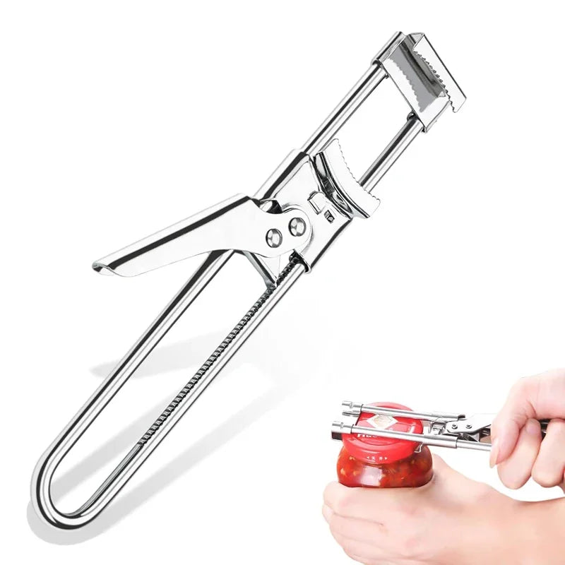 Stainless Steel Adjustable Bottle and Can Opener - Heavy Duty Kitchen Tool