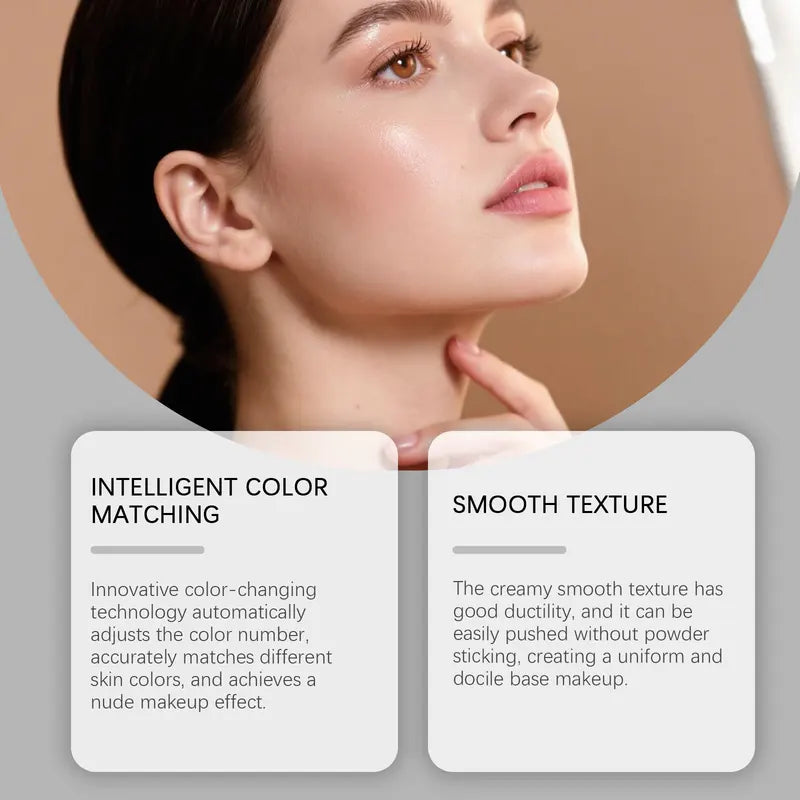Color-Changing Foundation Stick with Hydrating Matte Concealer - Lightweight & Brightening