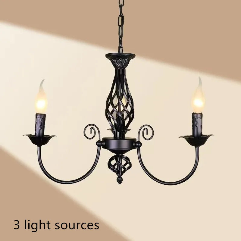 European Retro Indoor Pendant Lights for Living Room Bedroom Kitchen Chandelier