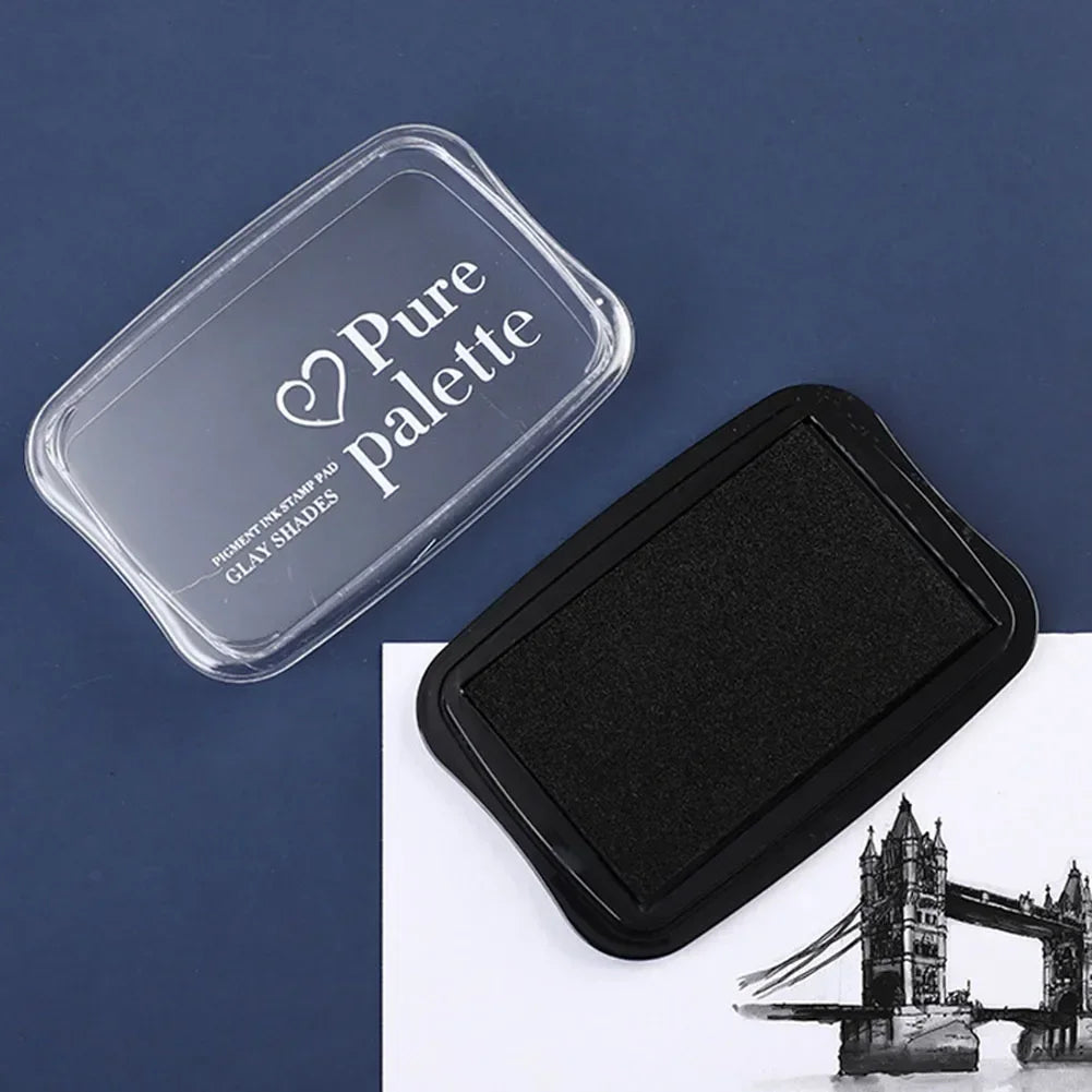 Solid Ink Pad Stamp Set - Black, Blue, Purple, Green & More
