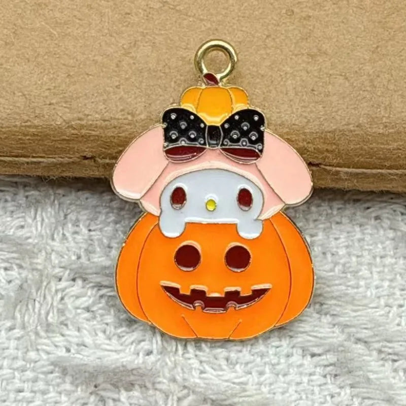 Halloween Cat Alloy Charm Set for Earring Keychain DIY Jewelry Accessories