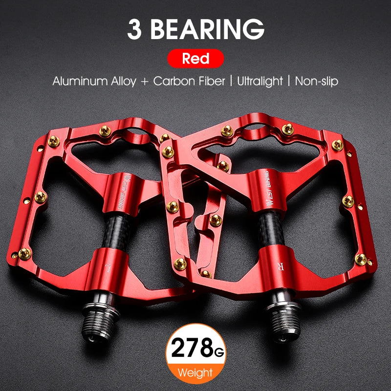 Aluminum Alloy Bicycle Pedal with Three Bearings MTB Road Bike Pedals Anti-Slip Universal