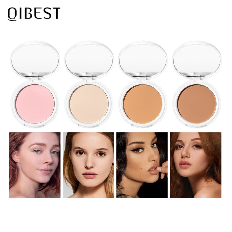 Oil-Control Matte Setting Powder with Concealer - Pressed Foundation for Flawless Skin
