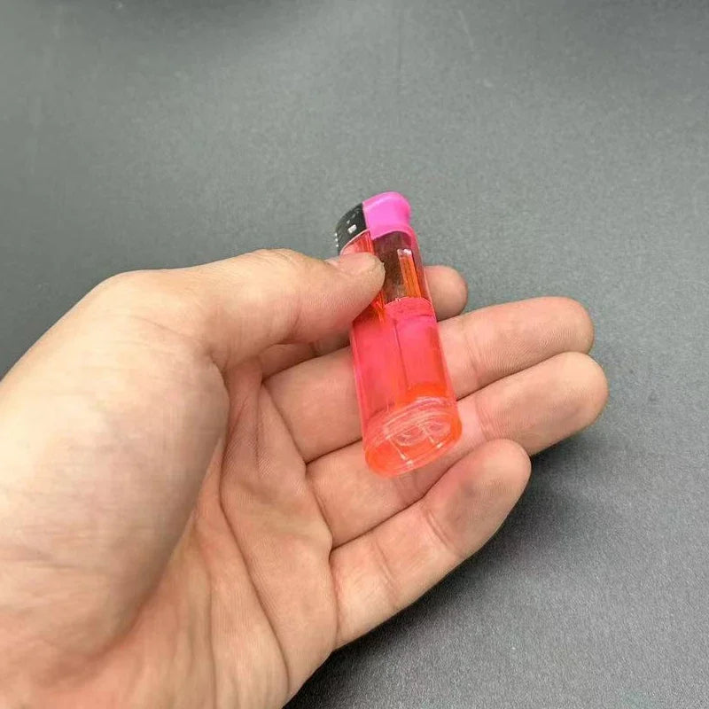 Fake Lighter Spray Bottle with Plastic Case for Emergency Defense, Empty Pepper Water Spray, Multiple Colors