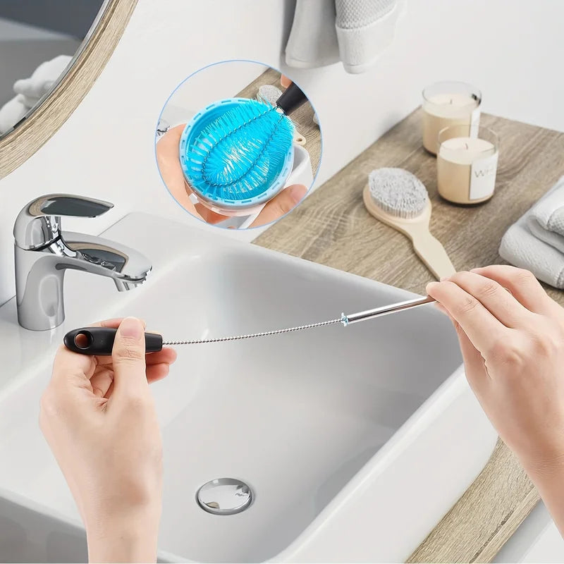 3-in-1 Stainless Steel Water Bottle Cleaning Brush Set Long Handle Kitchen Scrubbing Tools