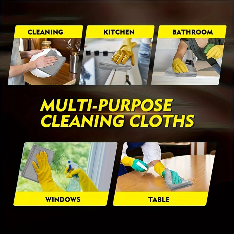 Microfiber Cleaning Cloths Set - Reusable, Absorbent Towel for Car & Home Cleaning