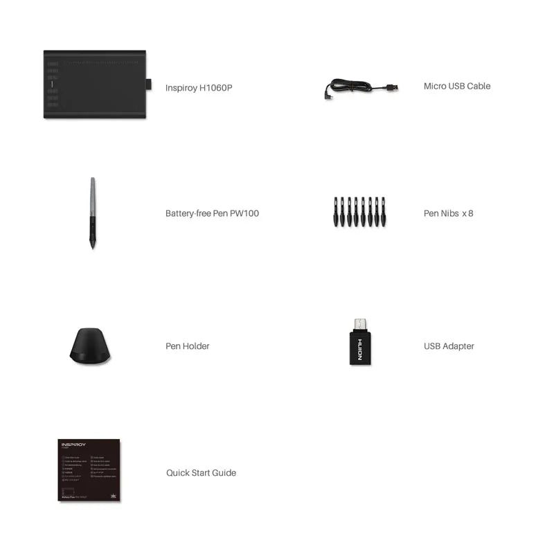 Graphics Drawing Tablet with 8192 Pressure Sensitivity & Custom Hot Keys