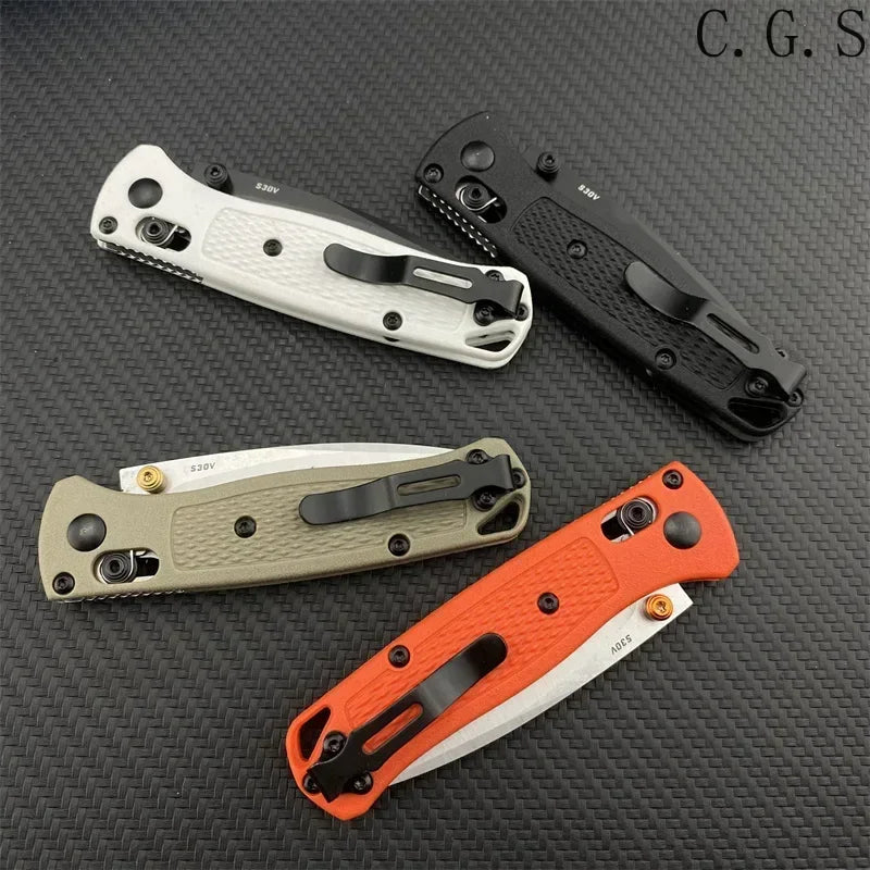 Nylon Wave Fiber Handle Folding Pocket Knife - Outdoor Camping Hunting Tool