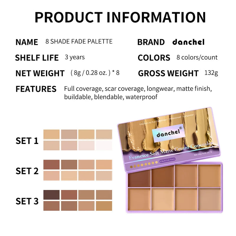 Waterproof Long-Lasting Matte Concealer Palette for Flawless Skin - Multi-Shade