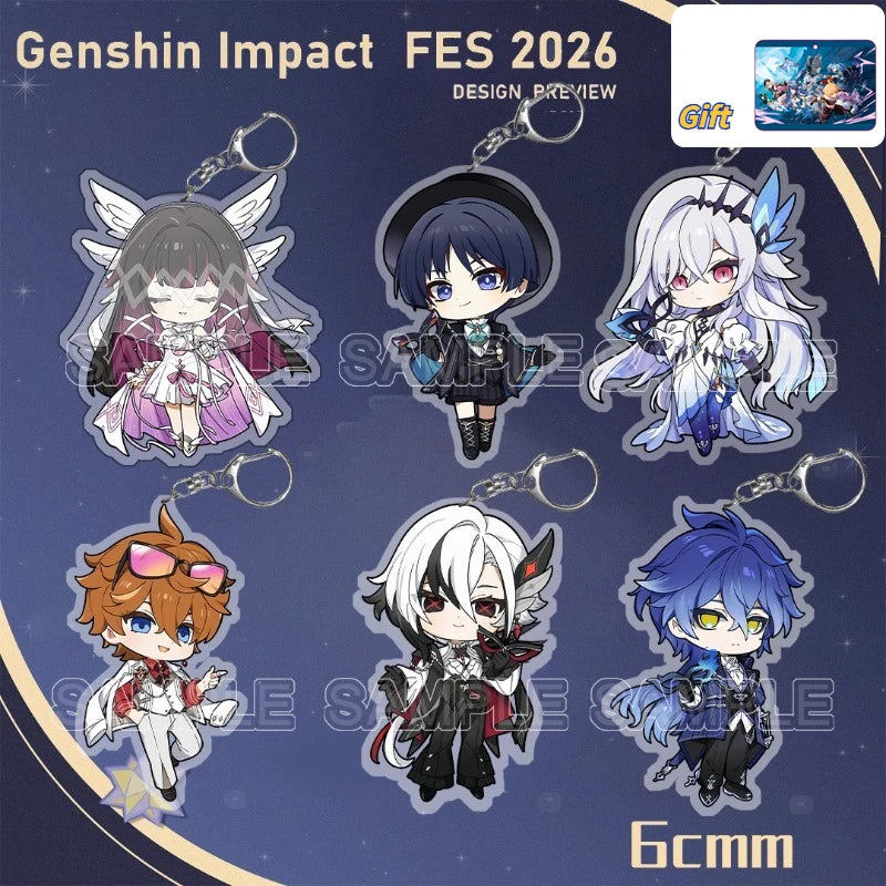 Genshin Impact FES 2026 Acrylic Keychain Set - 6CM Cosplay Game Decor
