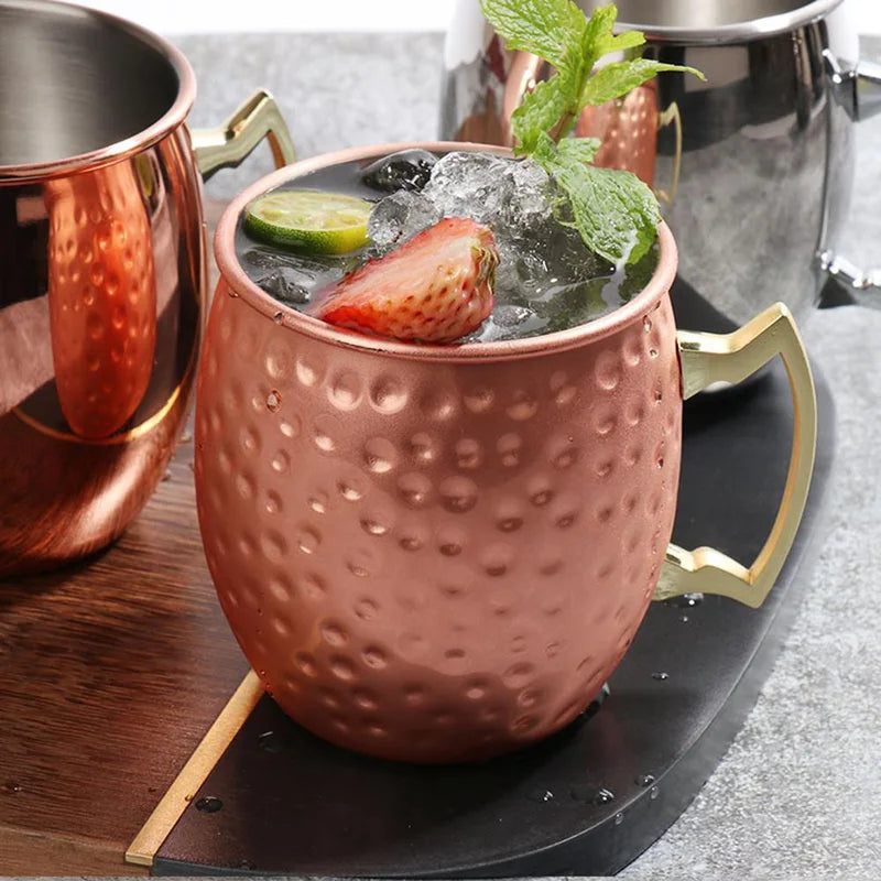 Stainless Steel Moscow Mule Copper Mug - Retro Cocktail & Beer Cup