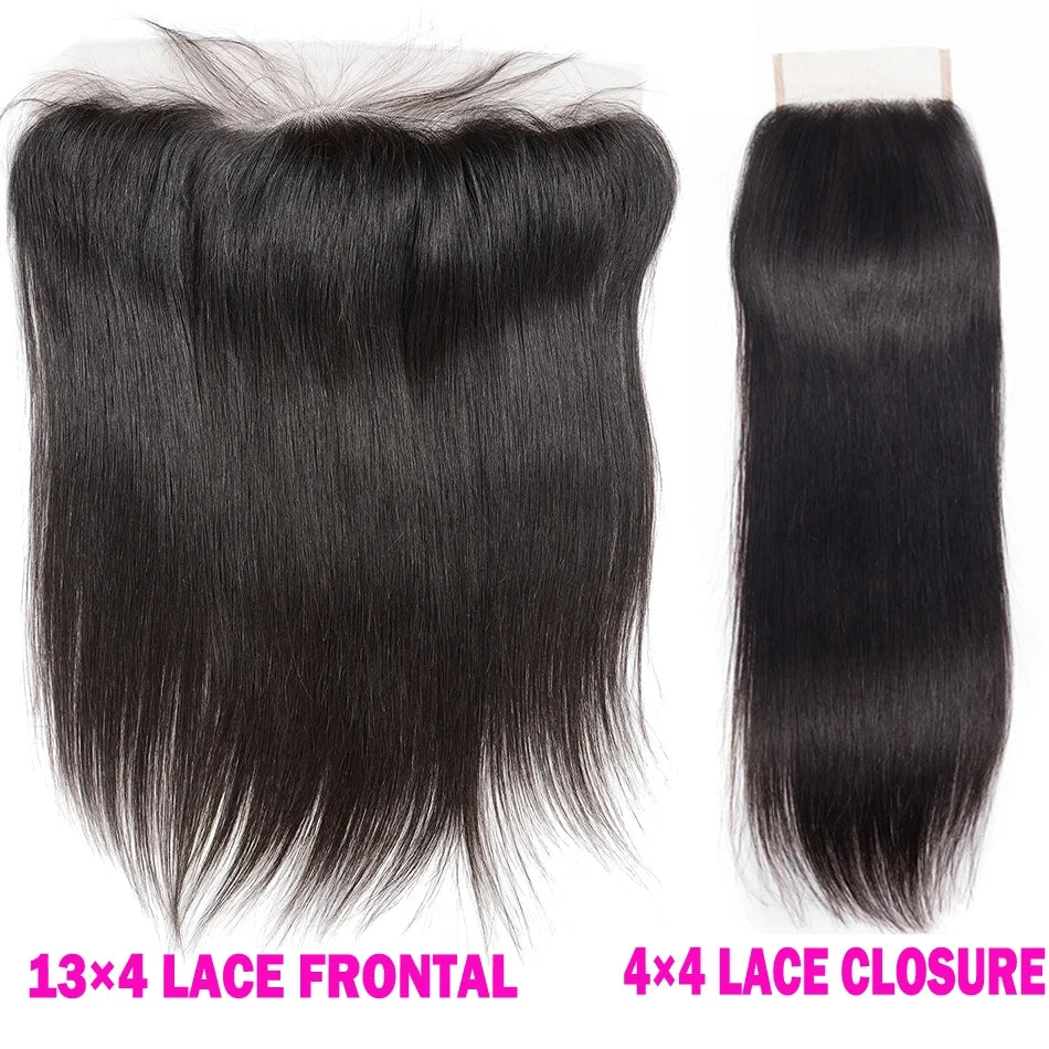 Remy Human Hair Lace Frontal Closure 4x4 Water Wave & Kinky Curly Transparent 13x4 Pre Plucked