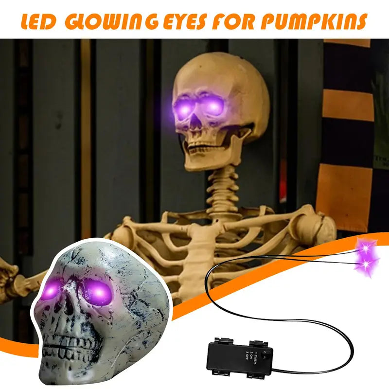 Halloween Glowing Eye Lights for Pumpkins and Decorations - Indoor Outdoor LED Props