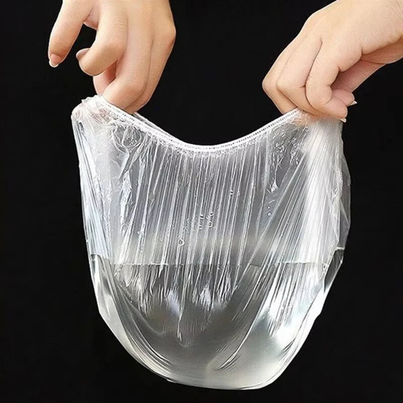 Disposable Food Covers 100PCS Elastic Plastic Wraps for Food Preservation