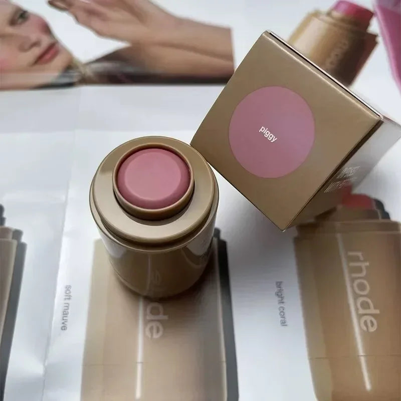 Hydrating Lip & Cheek Stick - Natural Powder Blush & Lip Color for Easy Application