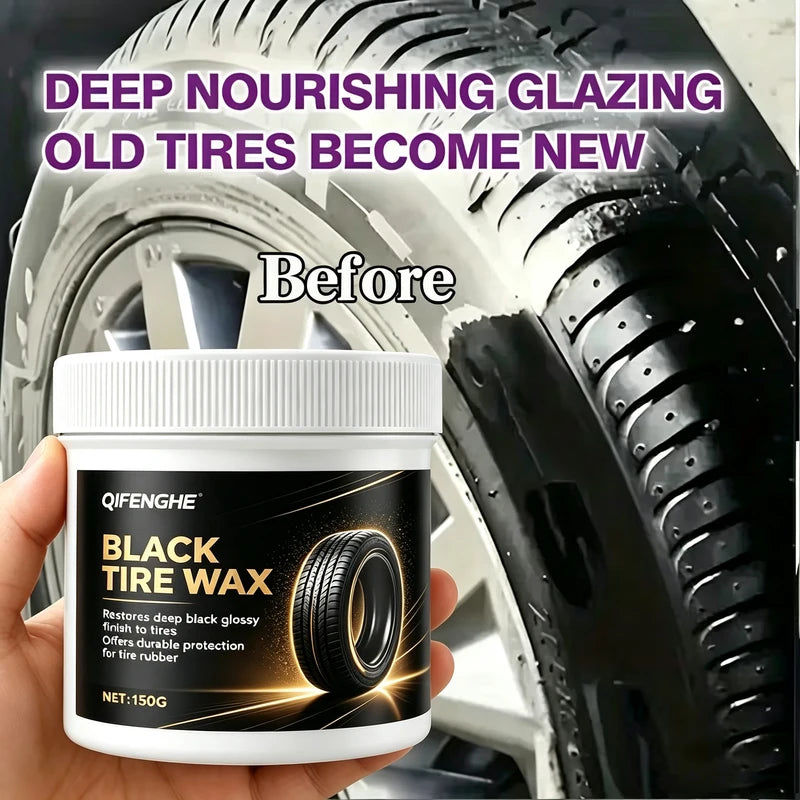 Car Tire Wax Paste 150g Black Tire Renovation Gloss Protectant Deep Black