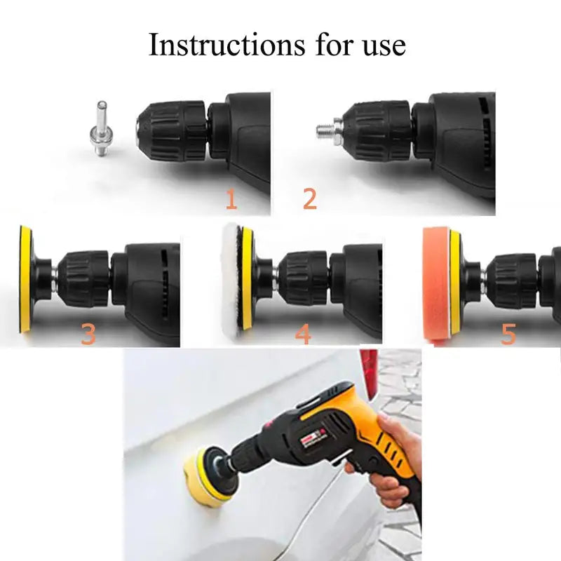 8 Pcs Car Polishing and Buffing Sponge Pads Kit - Auto Waxing and Cleaning