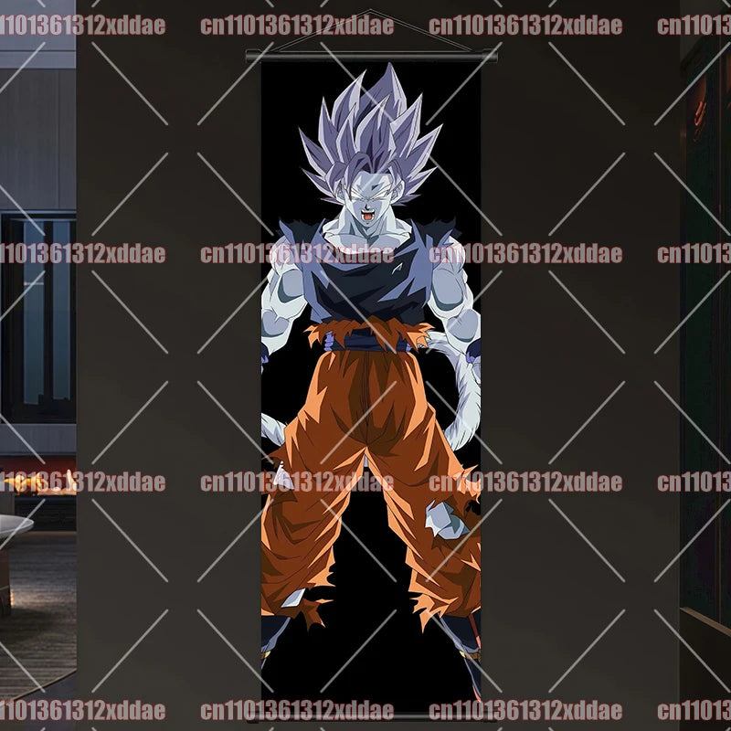 Anime Scroll Wall Art - Dragon Ball Goku Vegeta Poster Mural for Home & Kids Decor