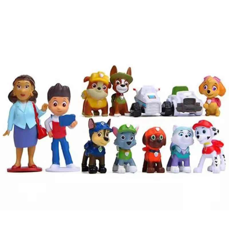 12Pcs Animal Paw Patrol Figures PVC Doll Toys for Kids - Birthday Gift