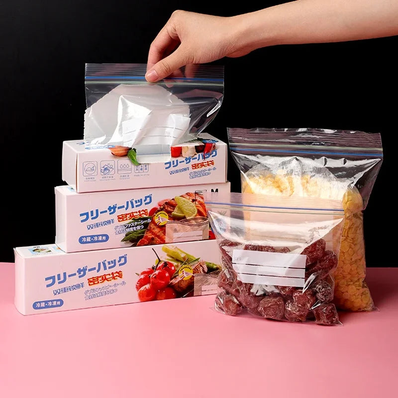 Sealed Household Food Storage Bags for Vegetables - Reusable Refrigerator Organizer