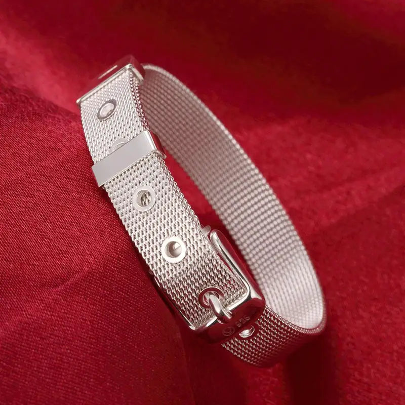 Luxury Sterling Silver Jewelry Watchband Chain Bracelet for Women - Wedding & Party Gift