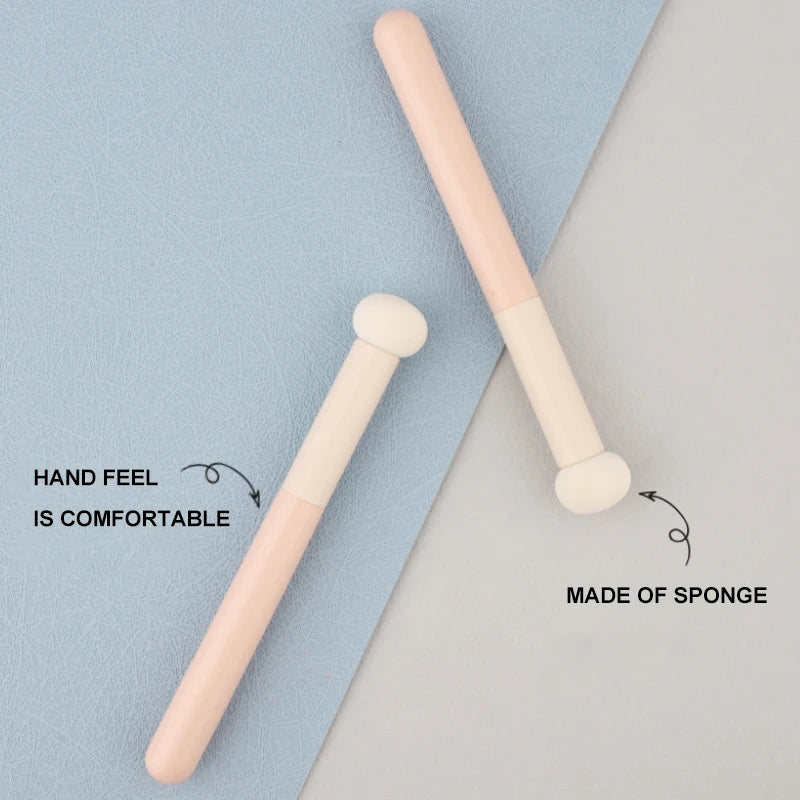 Professional Lip & Concealer Makeup Brush Set - Round Sponge Applicators, Travel Friendly