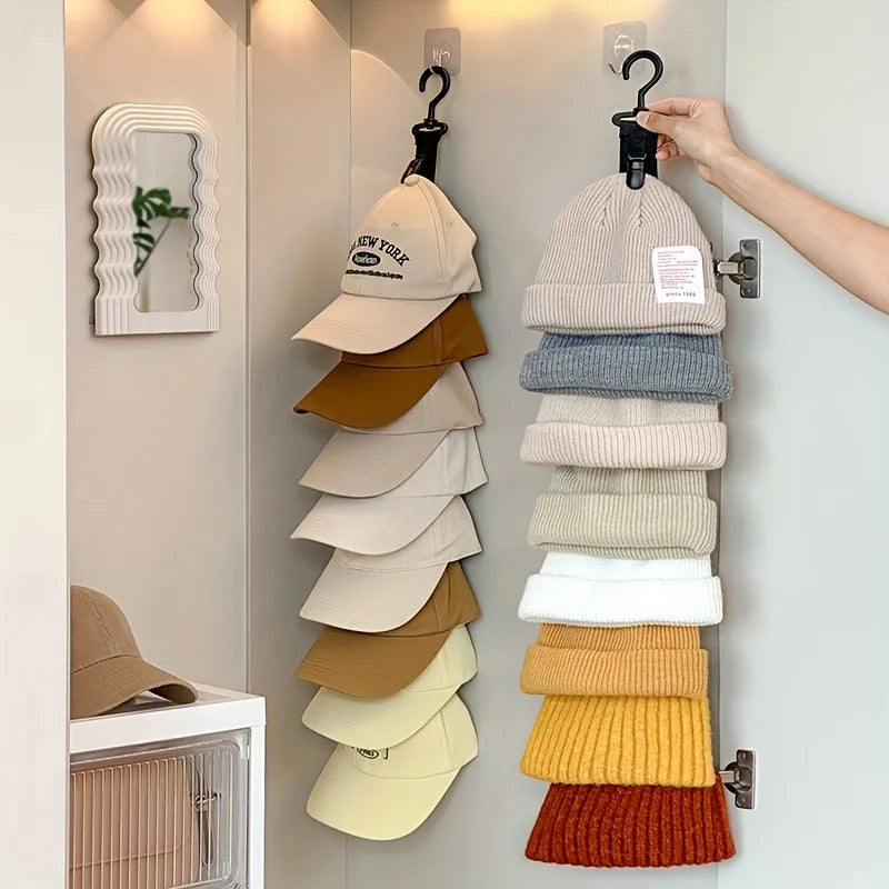 Over the Door Cap Rack Organizer Holds 8 Baseball Hats Adjustable Closet Hanger