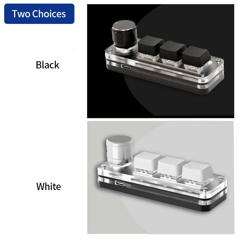 Mini Gaming Macro Mechanical Keyboard RGB 3-Key Programmable Red Switches