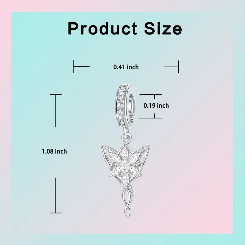 Sterling Silver Flower Leaf Charm Pendants for Bracelets - DIY Jewelry Making