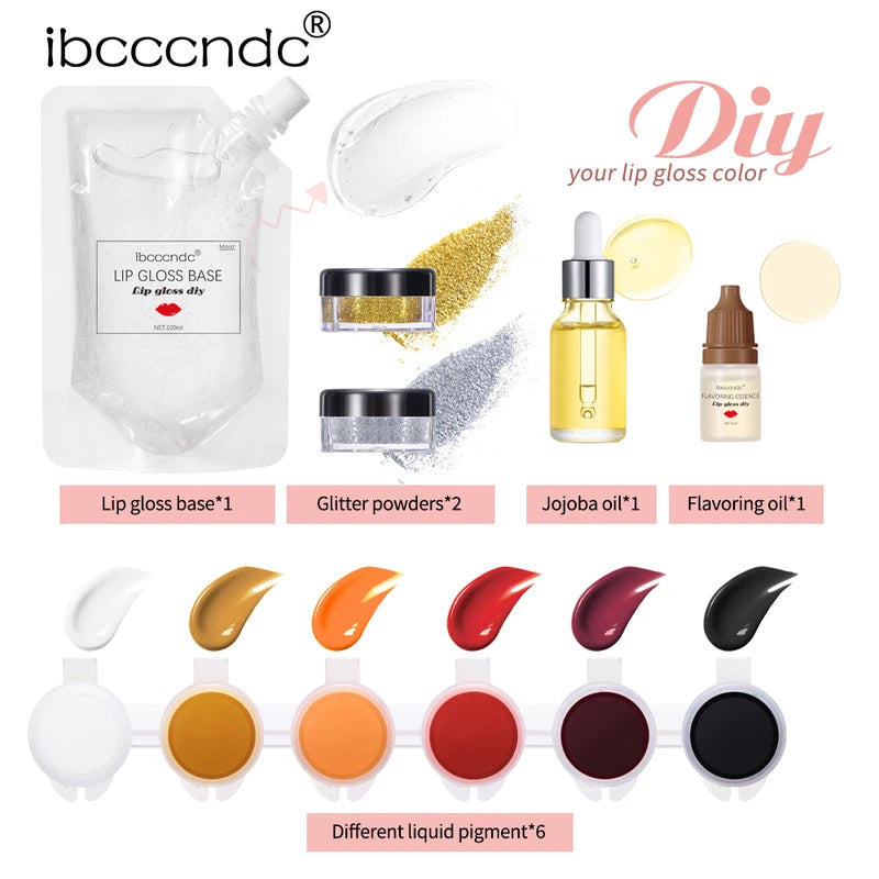 DIY Lip Gloss Making Kit - Natural, Vegan, Glitter & Tint Supplies for Creative Cosmetics
