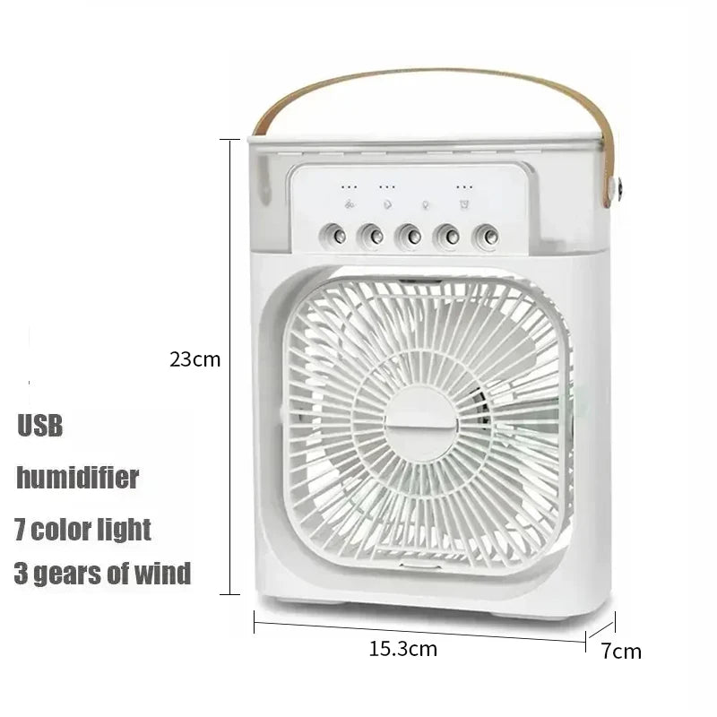 3-in-1 Portable Air Cooler Fan Humidifier with LED Night Light - Personal Climate Control