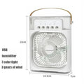 3-in-1 Portable Air Cooler Fan Humidifier with LED Night Light - Personal Climate Control