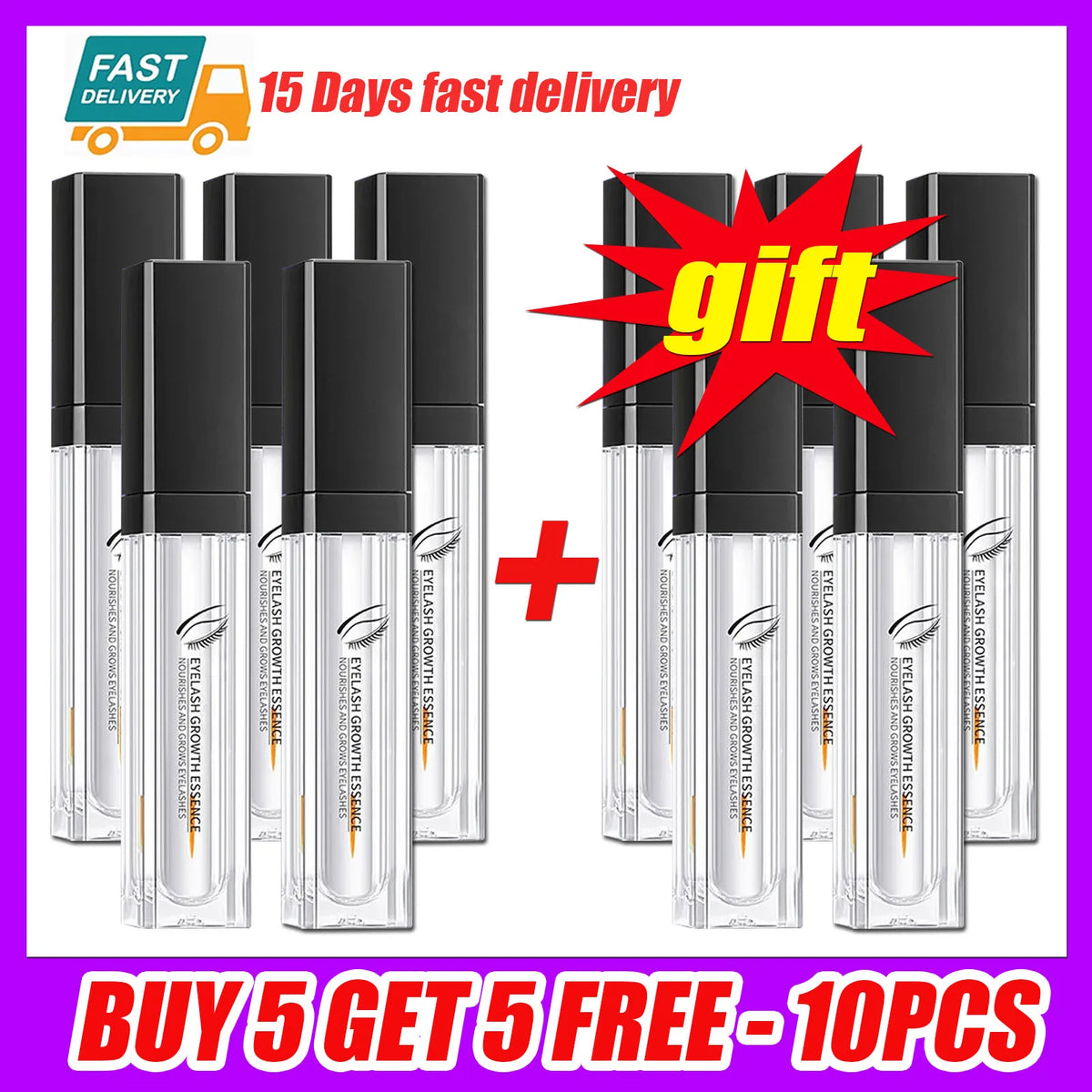 7 Days Eyelash Growth Serum for Thicker, Longer, Curled Natural Lashes