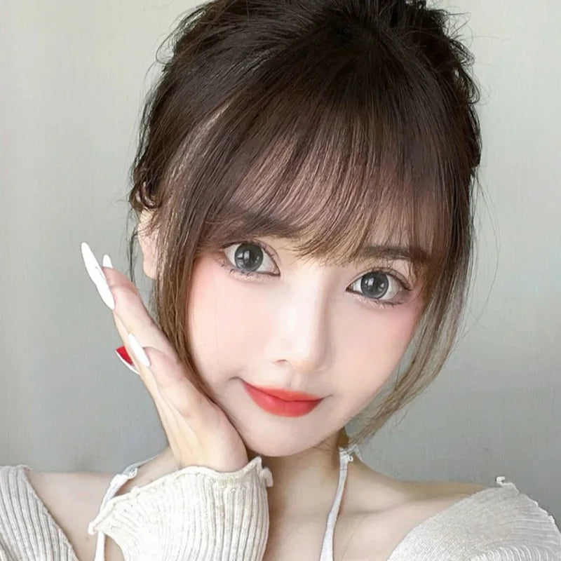 Clip-In Fake Bangs Hair Extension Synthetic Fringe for Face Face-Shaping Women