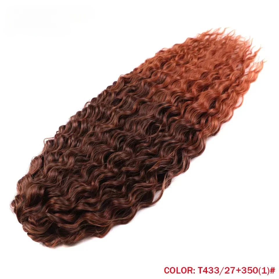 Synthetic Twist Crochet Hair Extensions - 22 Inch Curly Wavy Braids with Ombre Rainbow Colors