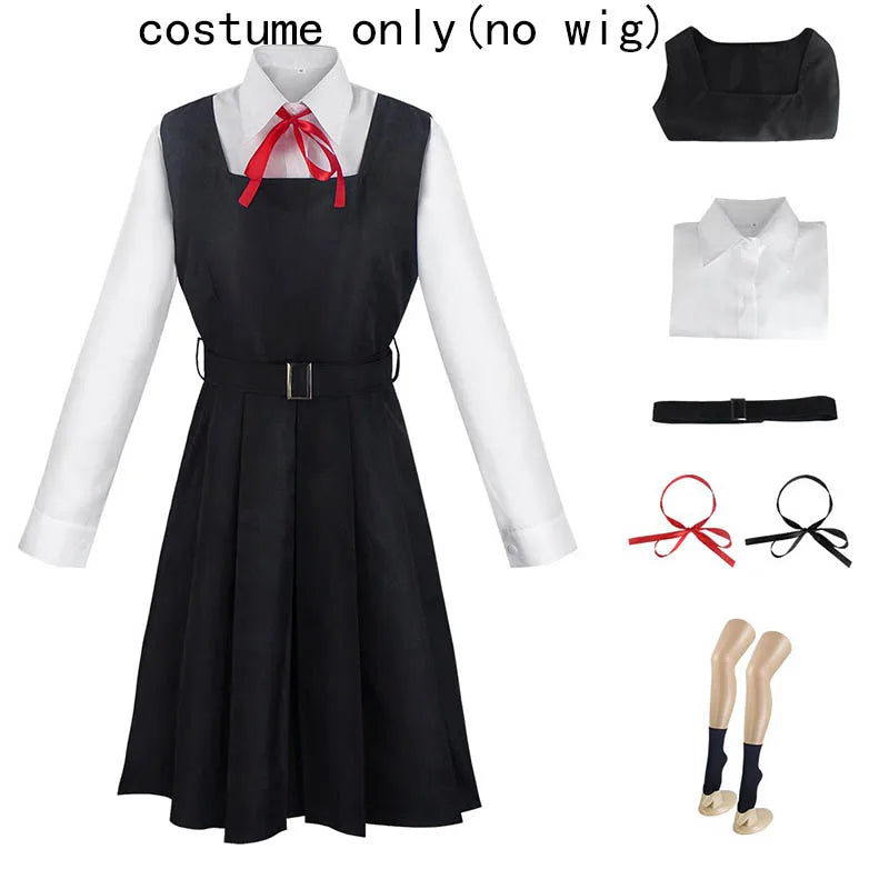 Mitaka Asa Cosplay Costume Set with Dress, Necktie, Socks & Belt Halloween