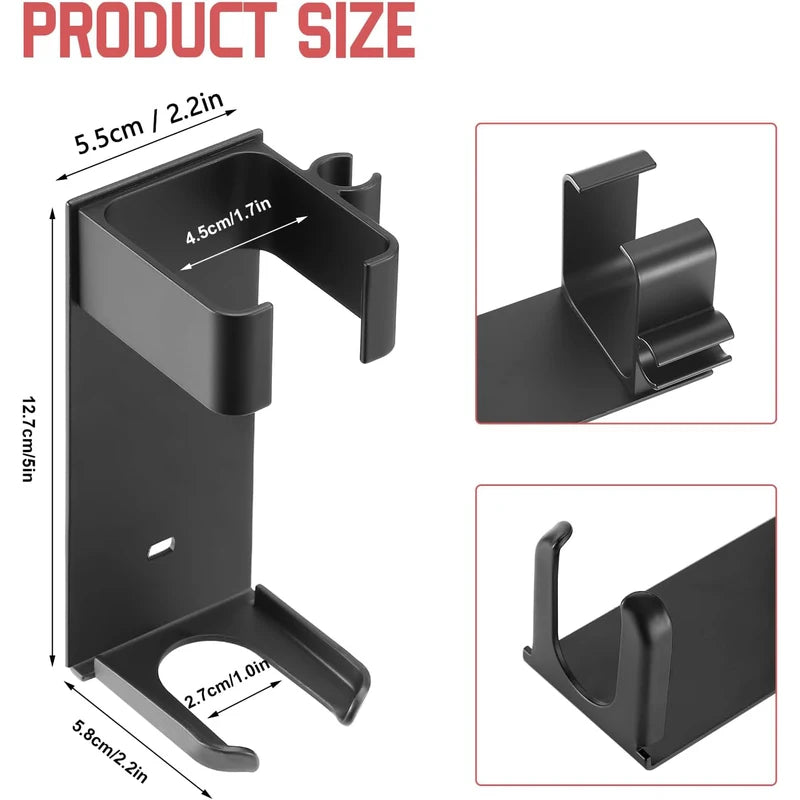 Wall-Mount Hair Curling Iron Holder for Dyson Airwrap Storage Aluminum Rack