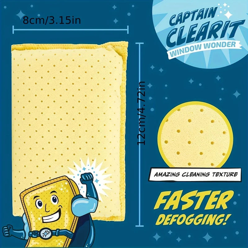 Large Super Absorbent Anti-Fog Cleaning Sponge for Cars, Mirrors & Glass