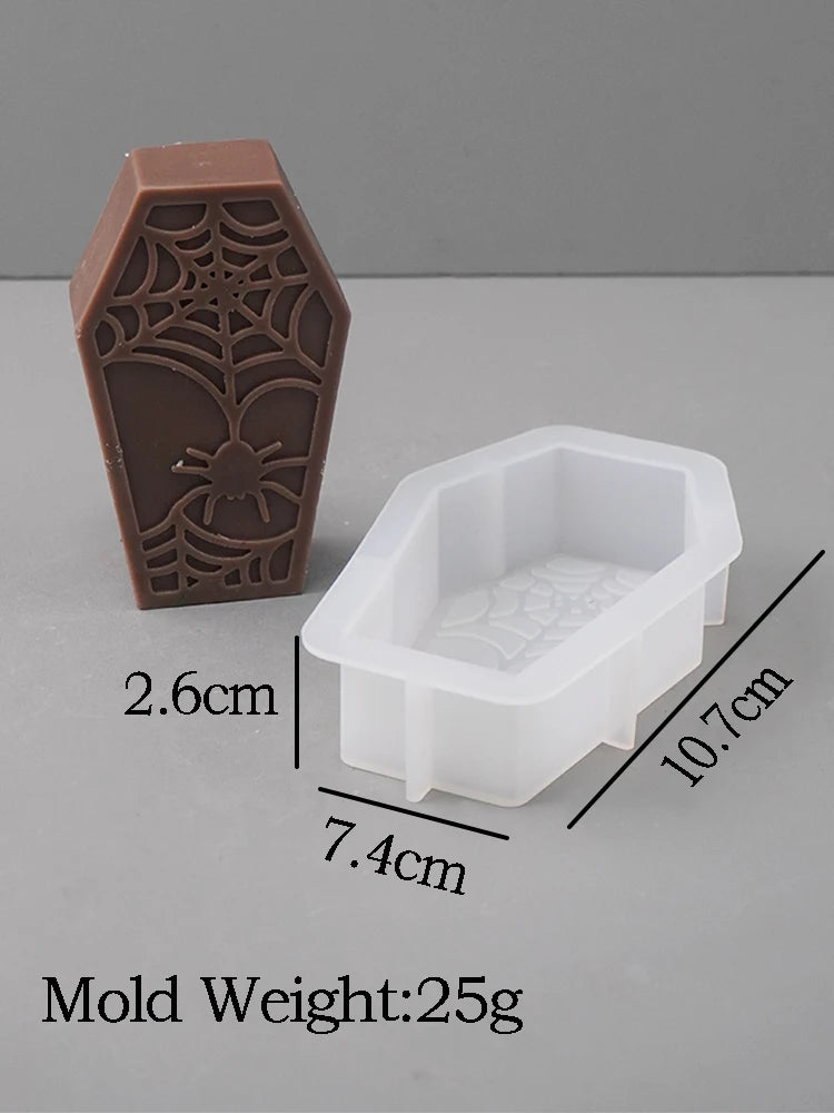 Halloween Candle Mold Set - 3D Pumpkins Skeleton Ghost Bat Coffin Silicone Craft Kit