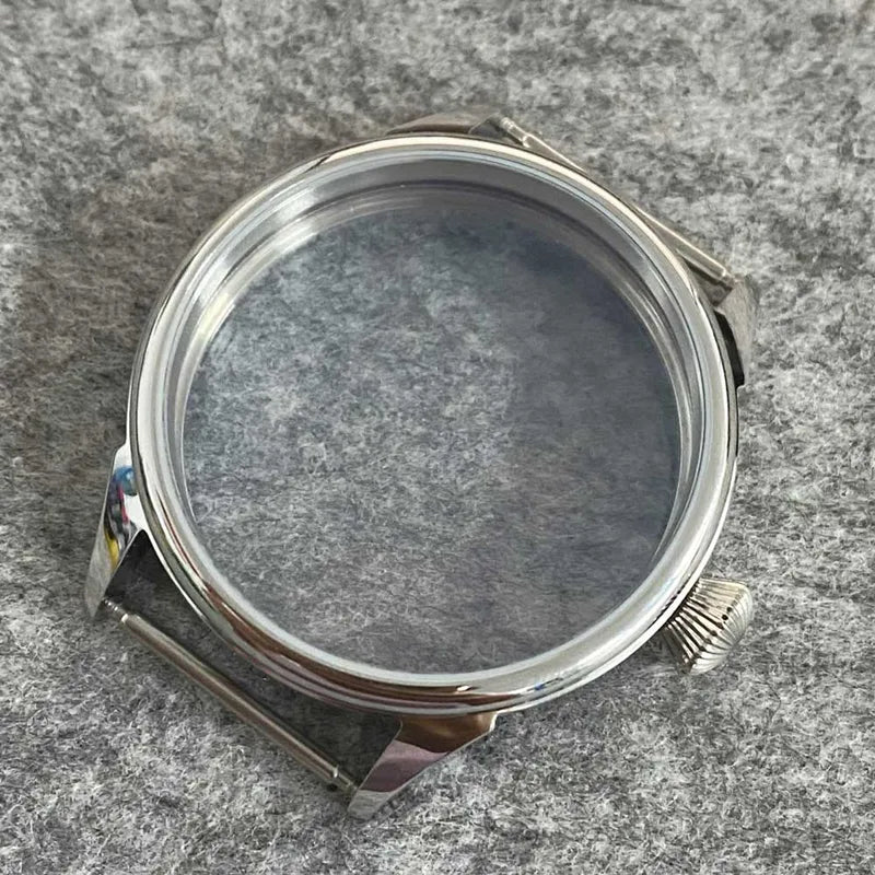 42mm Stainless Steel Watch Case for ETA6497 6498 Seagull Movements - Silver