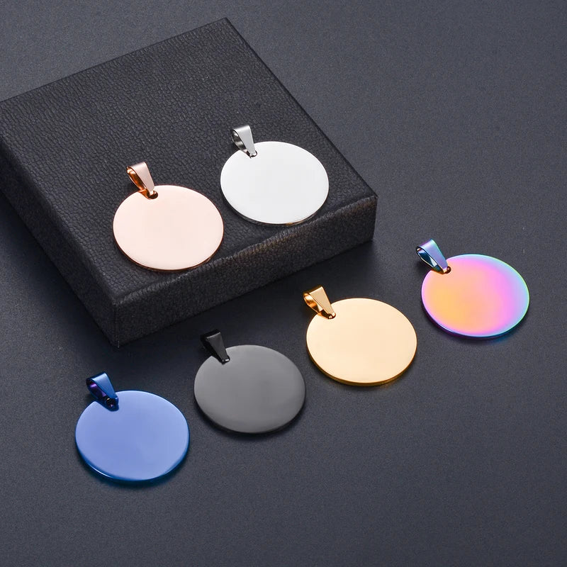 Wholesale Military Style Disc Pendant Necklace Set - 6 Colors & 4 Sizes