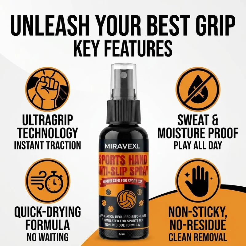 Grip Spray for Sports & Workout Hand Control - Anti-Sweat, Non-Sticky, 30/50ml