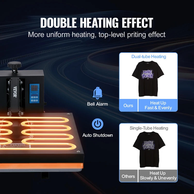 15x15/16x20/16x24 Heat Press Machine for Sublimation Transfers, Clamshell Design