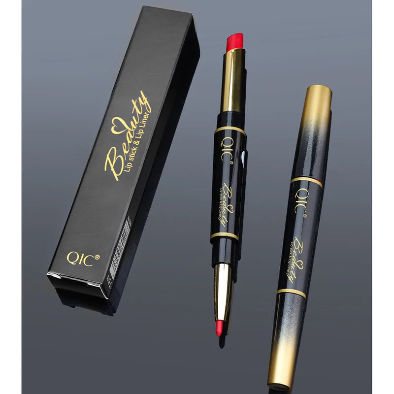 2-in-1 Waterproof Lip Liner and Matte Lipstick Pencil - Long Lasting Makeup