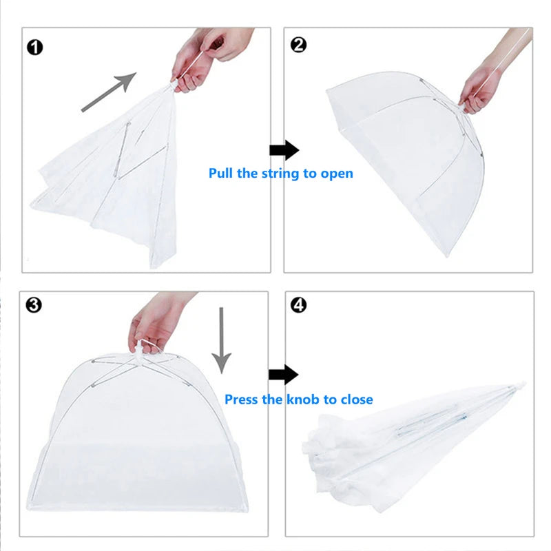 Foldable Mesh Food Cover Tent for Outdoor & Indoor Food Protection - Reusable Mosquito & Fly Barrier