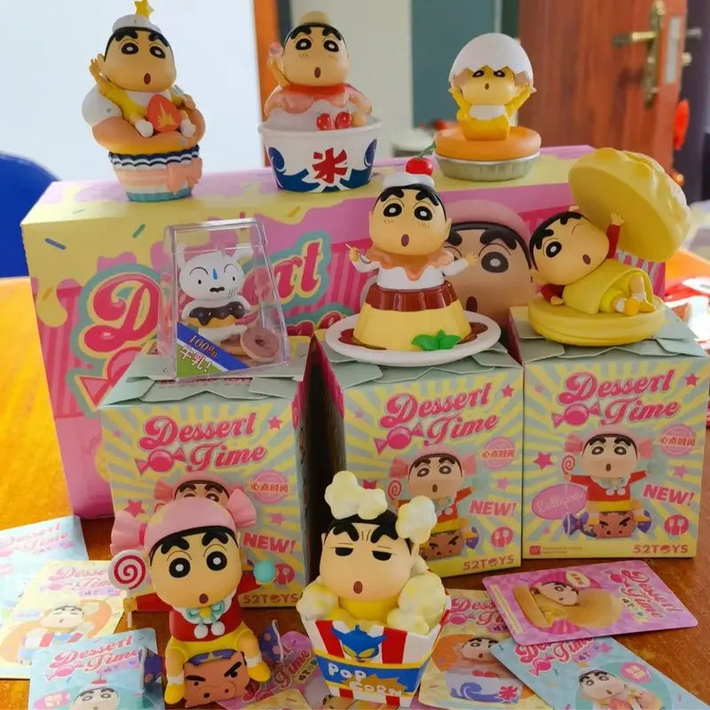 Crayon Shin-Chan Dessert Series Nohara Action Figure Blind Box Toy Gift for Collectors