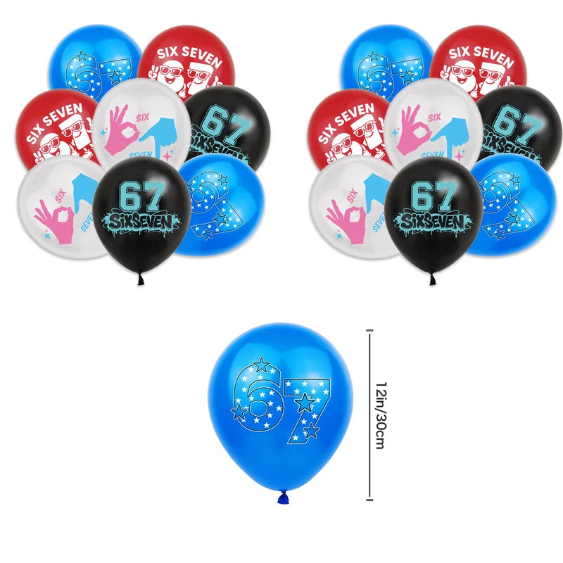 67 Meme Themed Party Decorations Set with Banner Cake Topper Balloons